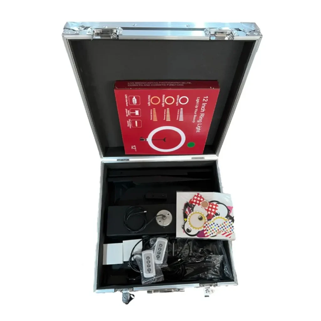 caja incluida con el fotomatón